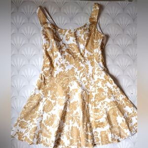 Camille La Vie Gold and White Mini Dress